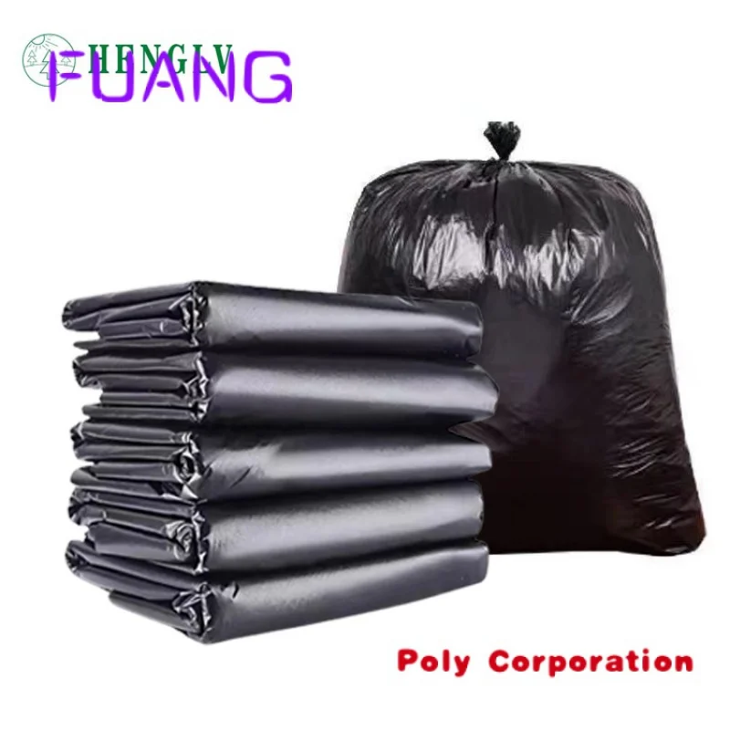 Custom  Big Capacity Trash Bag Heavy Duty 55 Gallon Black Hotel Extra Large Commercial Garbage Bag Biodegradable Industrial Tras