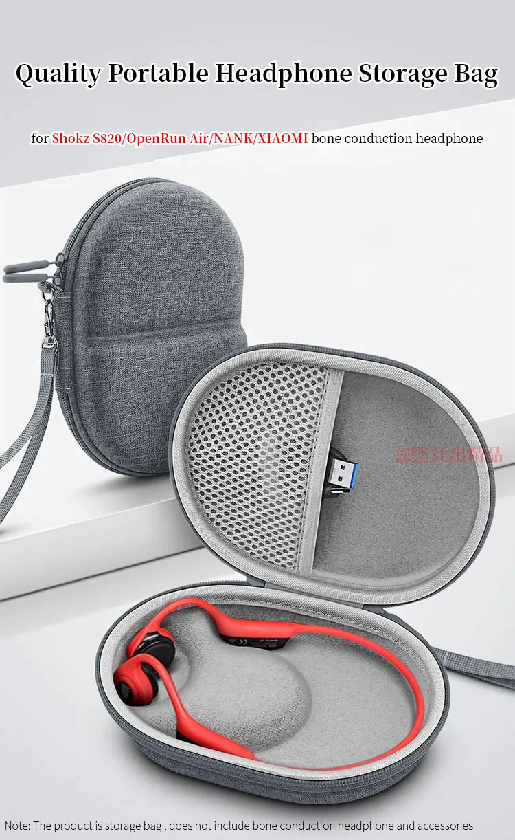 Hard EVA Storage Bag for Shokz S820 OpenRun Air Bone Conduction Headphone Box for NANK XIAOMI Philips Earbuds Travel Carry Case