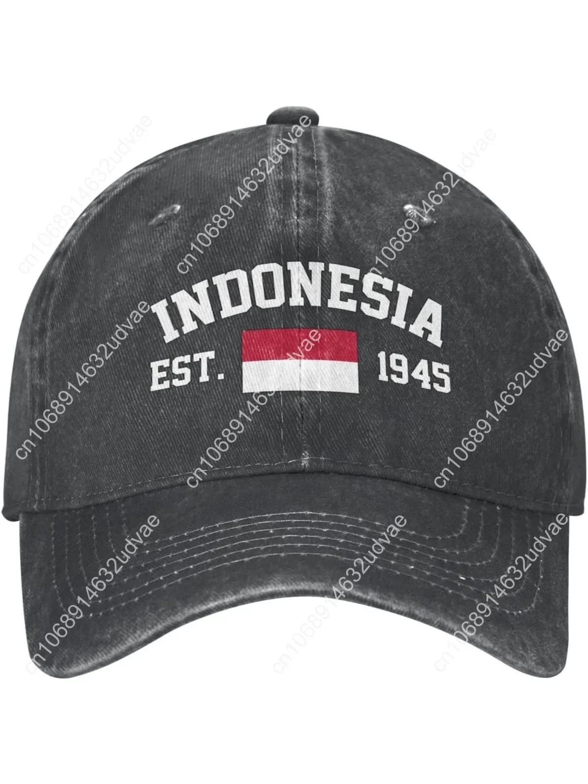 

Indonesia Flag Baseball Cap Denim Vintage Cotton Unisex Patriotic Hat