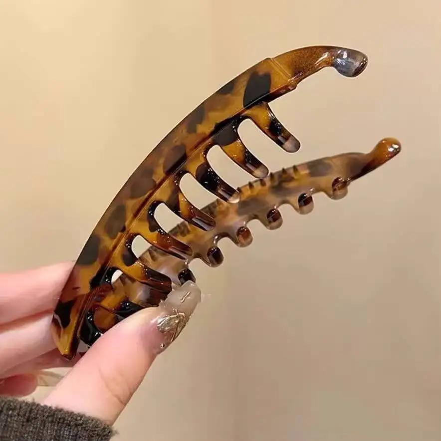 Pinza para el pelo de plátano de carey, horquilla en forma de pez para mujer, accesorios para el cabello, horquillas, abrazadera giratoria, pasadores de cola de caballo