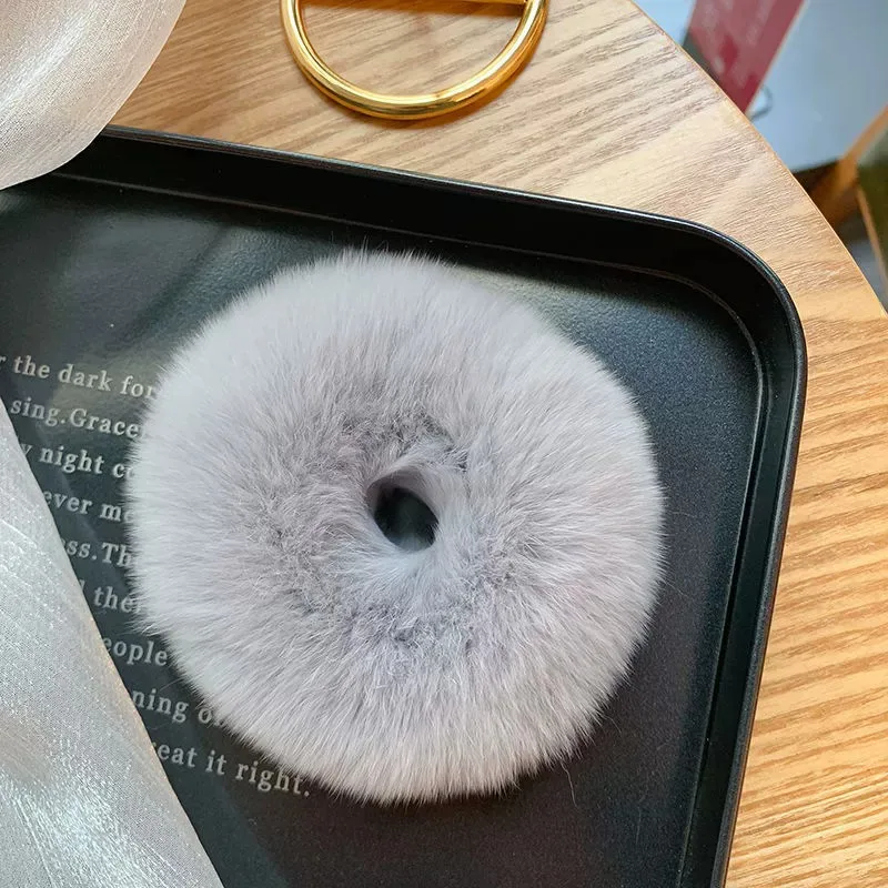 1Pcs Rabbit Plush Large Intestine Hair Ring, High Grade, Ponytail Tie Hair Rope, Internet Red Style, Cute Hair Accessories view 6