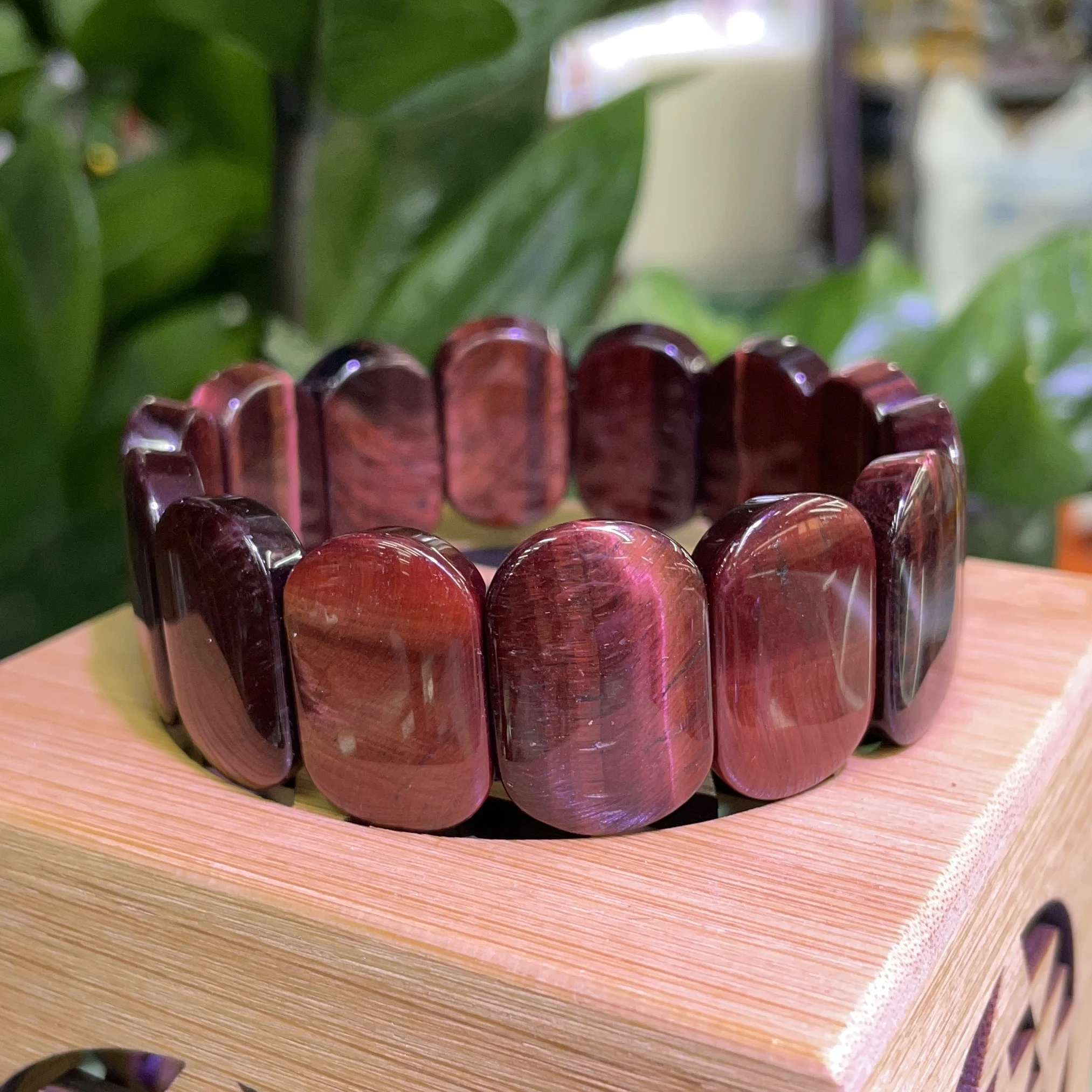 NONE Neues 15X24MM natürliches Amethyst Tigerauge Kristall rechteckiges Energiearmband für Männer und Frauen Mode Charm Schmuck 7