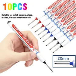 Long Head Markers Pen Multi-purpose for Woodworking Tile Decoration Deep Hole Marker Pens Red/Black/Blue/Green Ink