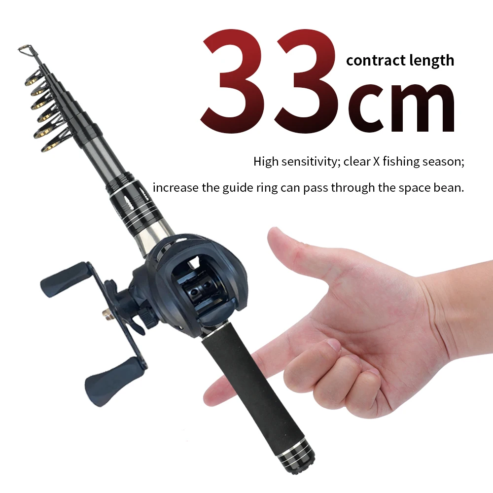 

1,5-2,4 м морская удочка комбинированная переносная мини-телескопическая удочка с высокоскоростной магнитной рыболовной катушкой 7,2:1 Pesca