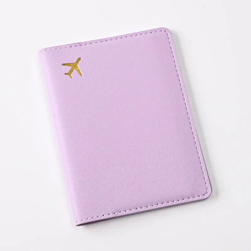 Porta pasaporte con estampado de avión a la moda, funda para pasaporte para hombre y mujer, funda para pasaporte con Clip para billete de vuelo, billetera de viaje, tarjetero de identificación