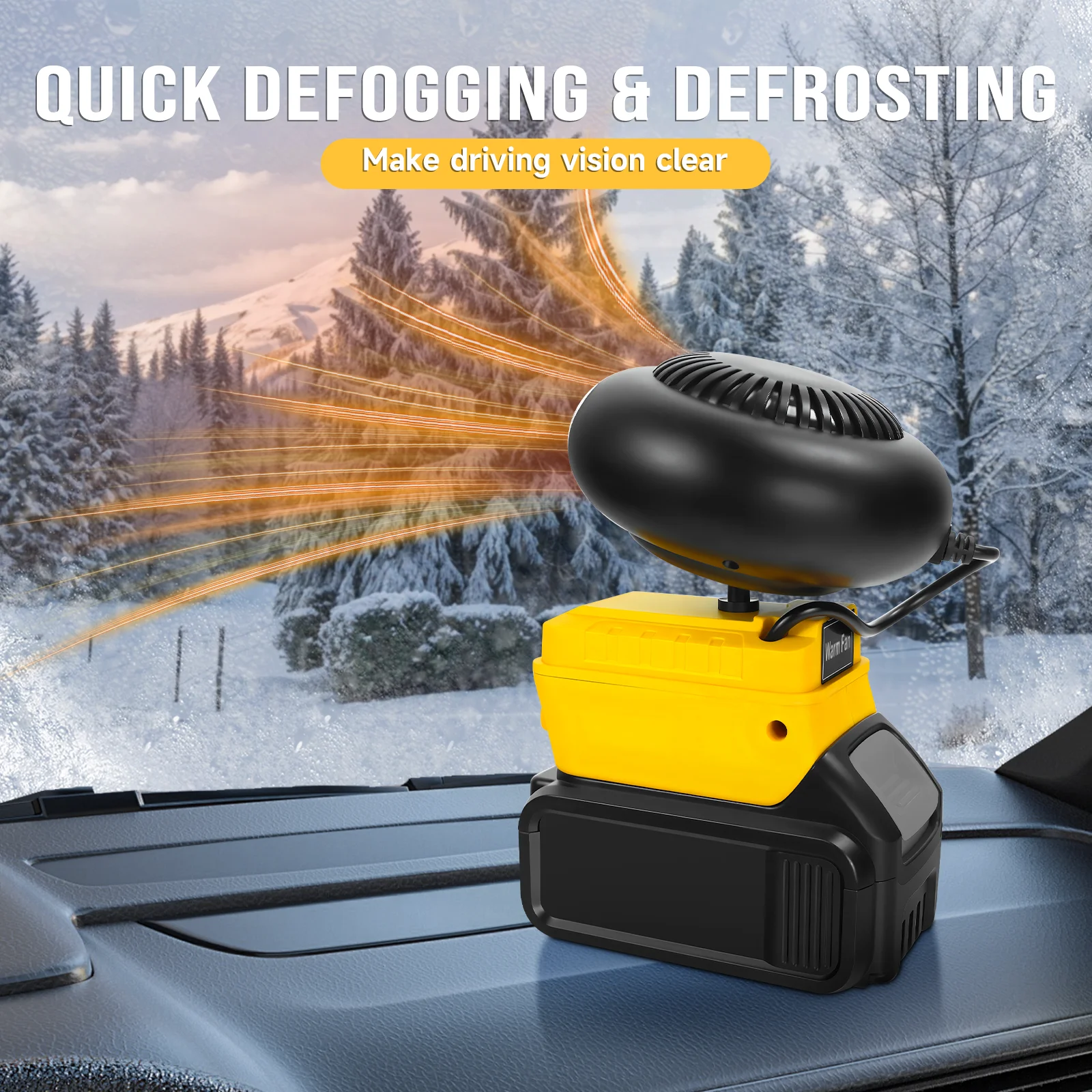 سخان السيارة الكهربائية الدافئة منفاخ الهواء مروحة التدفئة السريعة المحمولة الزجاج الأمامي مزيل الصقيع مزيل الضباب أدوات كهربائية لبطارية ديوالت 20 فولت #5