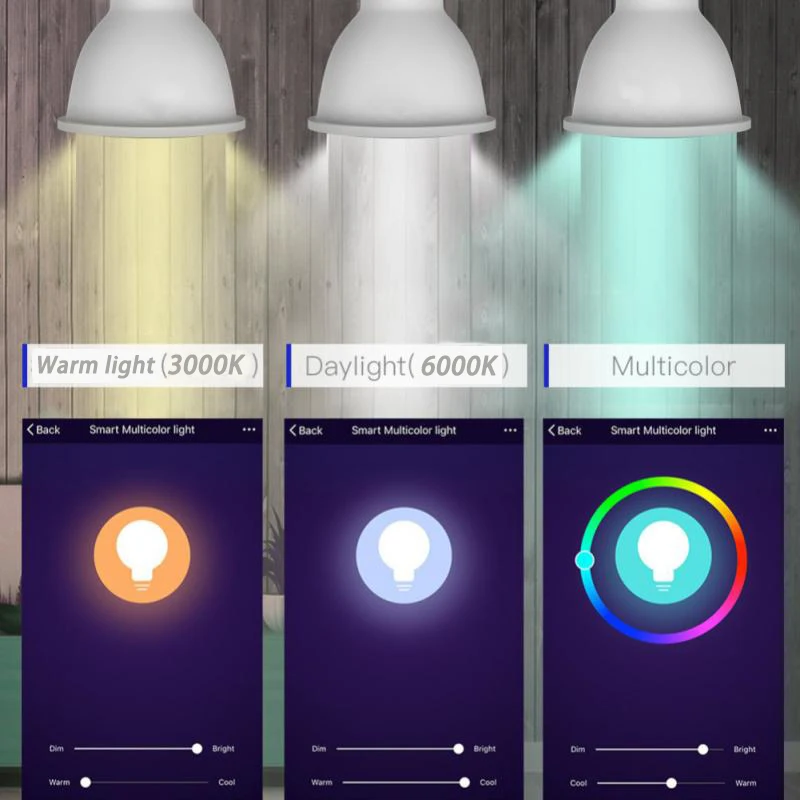 1/3/10Pcs Zigbee Smart Home LED Bulb Spot Night Light Lamp 5W GU10 RGBCW Tuya Smartthings Works Alexa Google Home Hue-Compatible