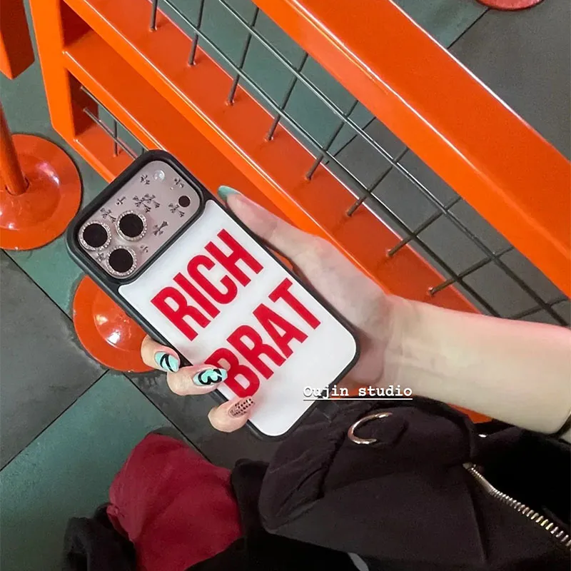 Korean Ins Fashion Cool Red Letters Phone Case For iPhone 17 Air 16 Pro Max 15 14 Plus 13 12 11 Shockproof Silicone Back Cover view 4
