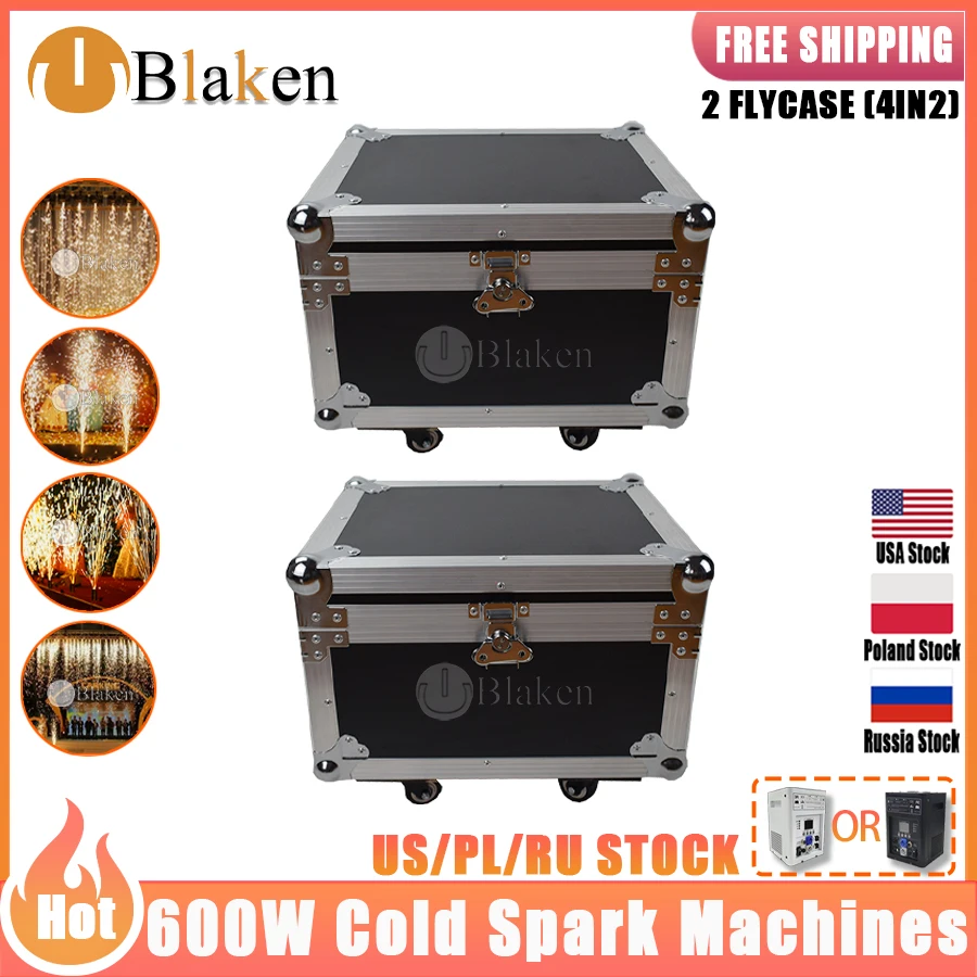 0 tasse 2 pezzi Flight Case per 600W Cold Spark Machine 600w Sparkler Wedding Machine fuochi d'artificio Ti Powder Indoor