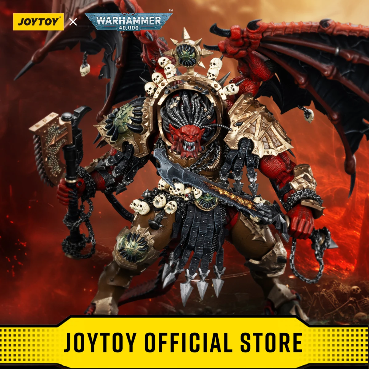 

JOYTOY Warhammer 40k 1/18 Action Figures 38cm World Eaters Angron, Daemon Primarch of Khorne