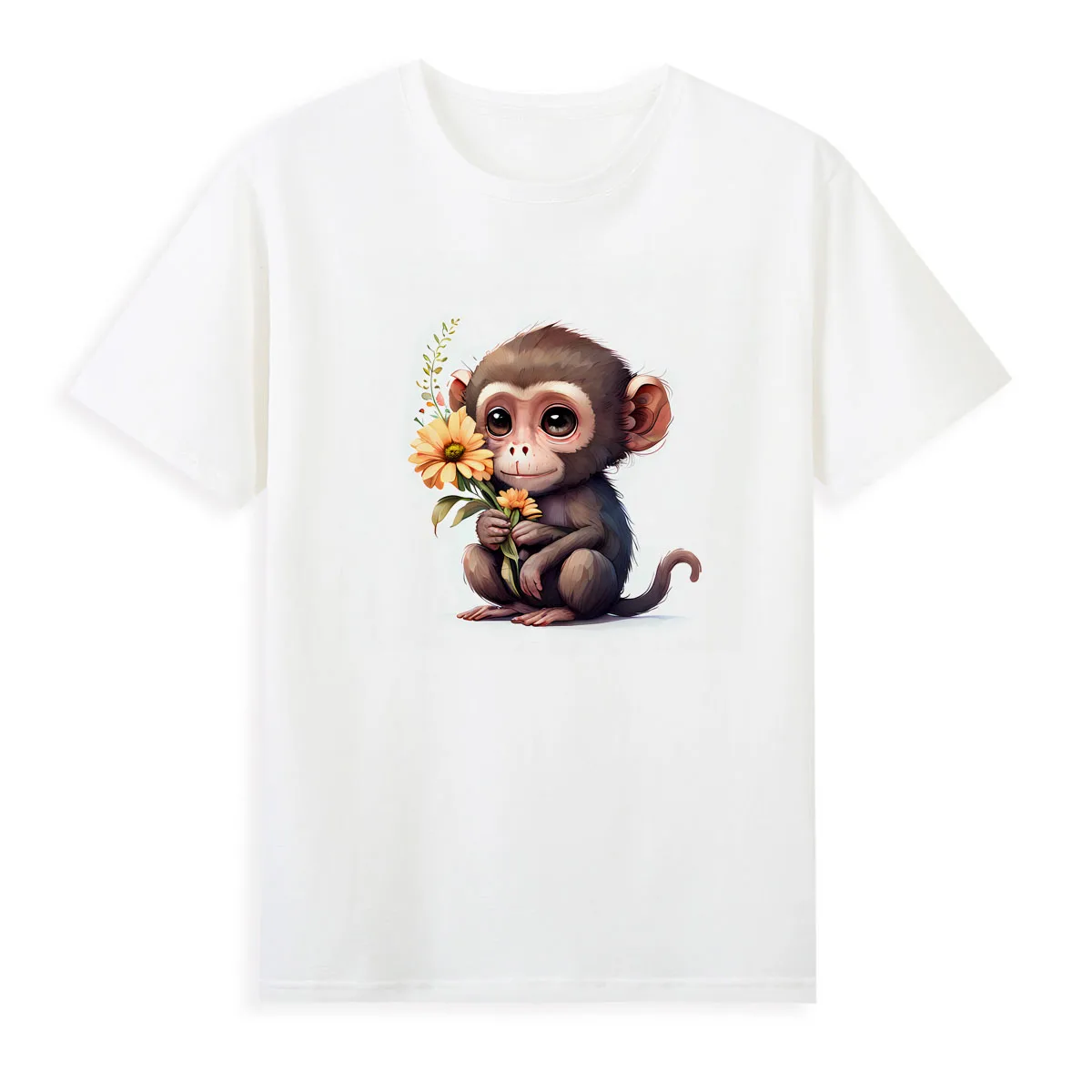 Cartoon Monkey 3D T-shirt New Style Pink Tshirt Original Brand Women Summer Clothes Fashion Tops Tees A198