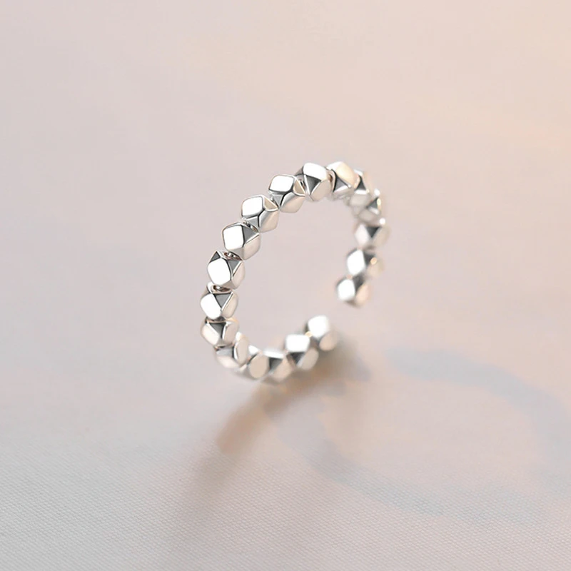 New Fashion Silver Color Copper Simple Geometric Bead Open Finger Rings Stackable For Women Girl Jewelry Gift Dropship Wholesale