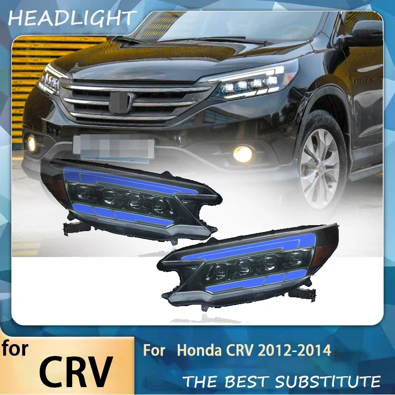 Headlights For 2012-2014 Honda CRV Automobile Assembly Retrofitted Upgrade With LED DRL Streaming Turn Signals Lens Front Lamps
