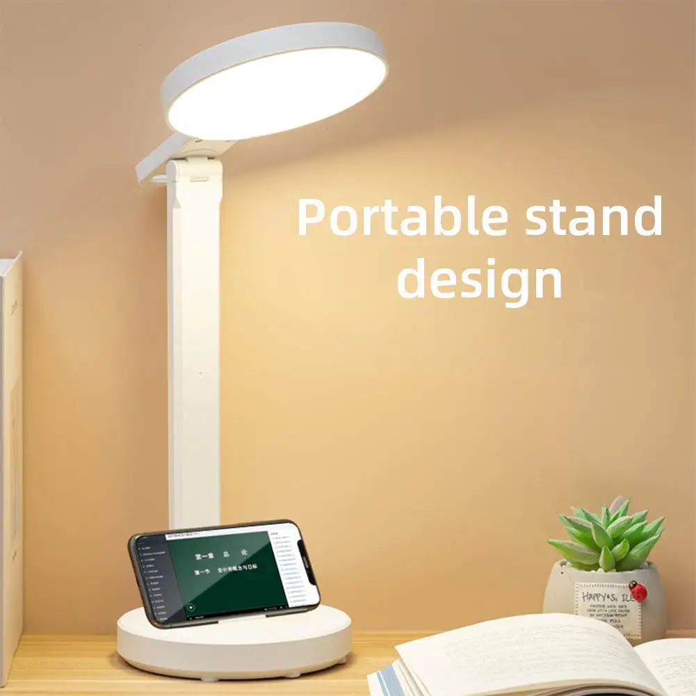 Rechargeable Desk Lamp With Brightness Memory Function 3 Colors Adjustable Brightness Touch Control Bedside Lamp