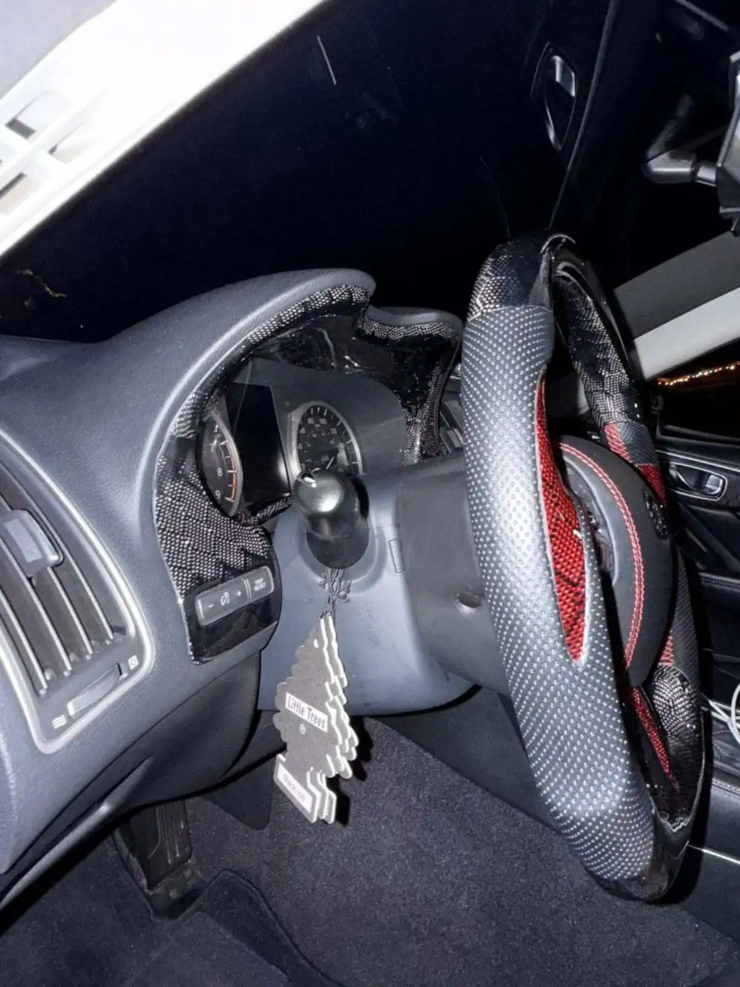 Carbon Fiber Dashboard Frame for Infiniti Q50 Q60 Interior Trim Instrument Panel Cover Left Hand Drive