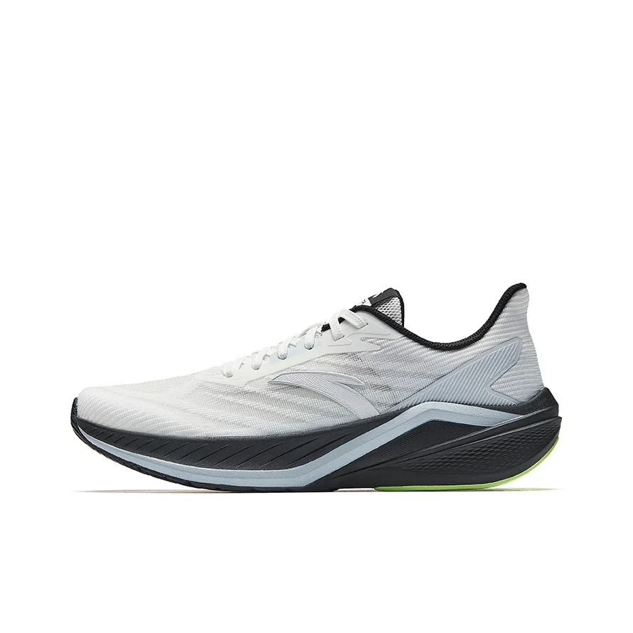 

Anta Slip Resistant Breathable Lightweight Height Increasing Rebound Low top Casual Running Shoes Men's Black White 912525521-4