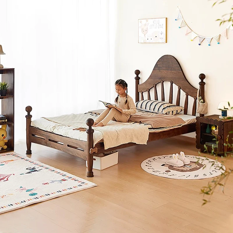 

Французская ретро-кровать Windsor, кровать для девочек, принцесса, новая китайская антикварная американская кровать из цельного дерева