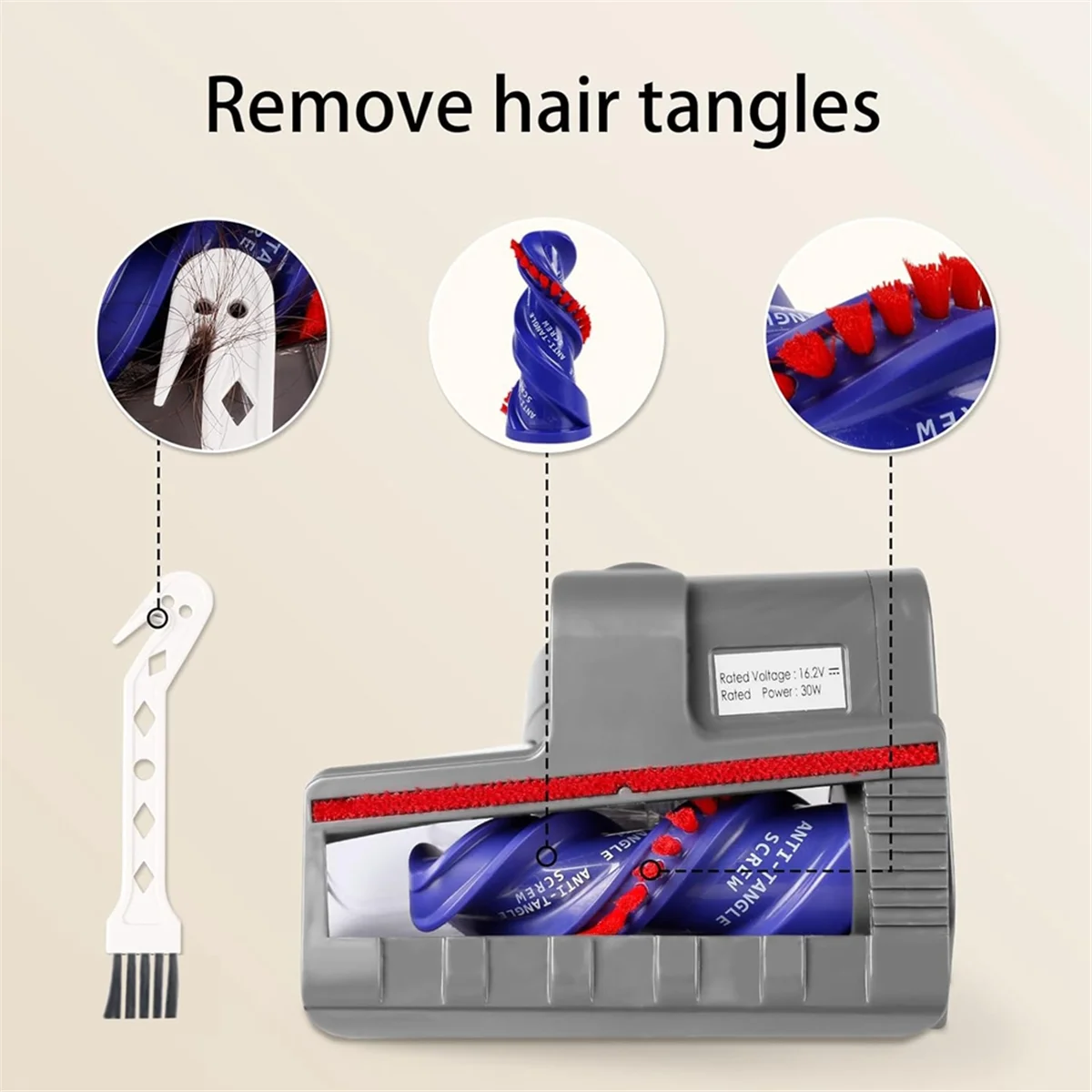 

Мини-моторизованная насадка BISMZ для Dyson V7 V8 V10 V11 V15, сменная головка с защитой от запутывания и инструментом для блокировки переключателя