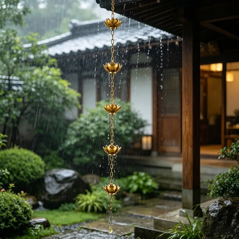 catena-per-la-raccolta-dell'acqua-piovana-da-appendere-per-esterni-a-forma-di-loto-in-metallo-resistente-decorazione-da-giardino-con-coppette-raccogliacqua-per-grondaie-e-tubi-di-scolo
