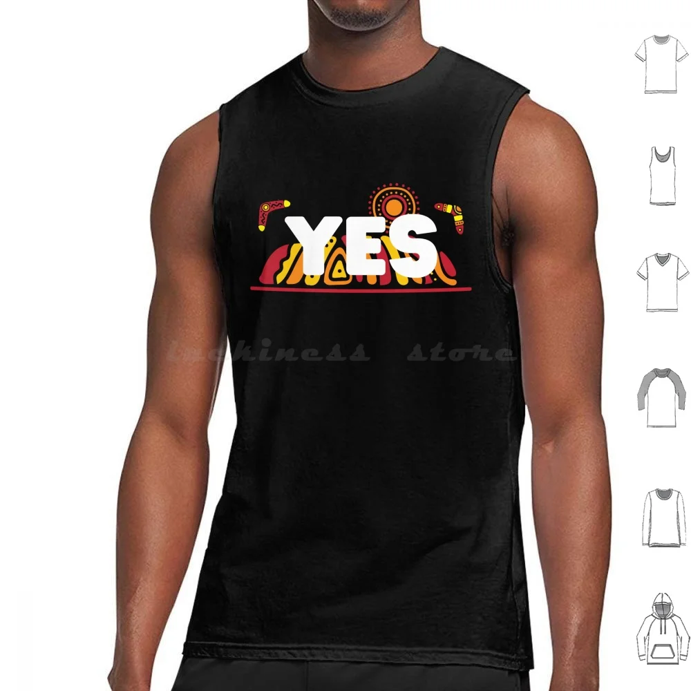 Vote Yes Tank Tops Print Cotton Indigenous Voice To Parliament Uluru Statement Referendum Australia Vote Yes Yes