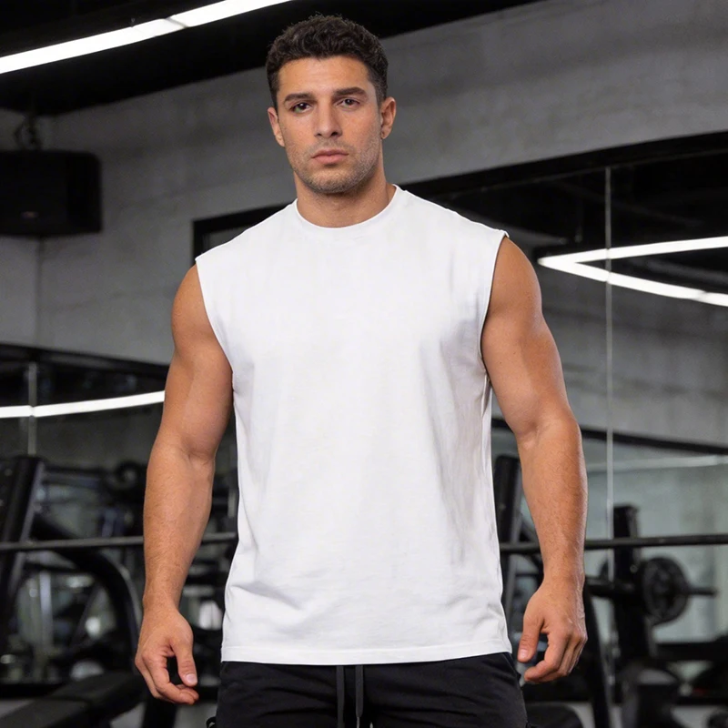 Blank Running Tank Tops Mens Mesh Quick Dry Loose Gym Vests Gym Clothing Bodybuilding Fitness Sleeveless T Shirts