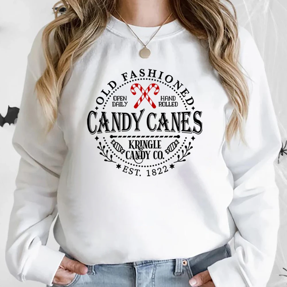 Old Fashion Candy Canes Sweatshirt Christmas Shirt North Pole Crewneck Sweater Christmas Hoodie Unisex Long Sleeves Sweatshirt