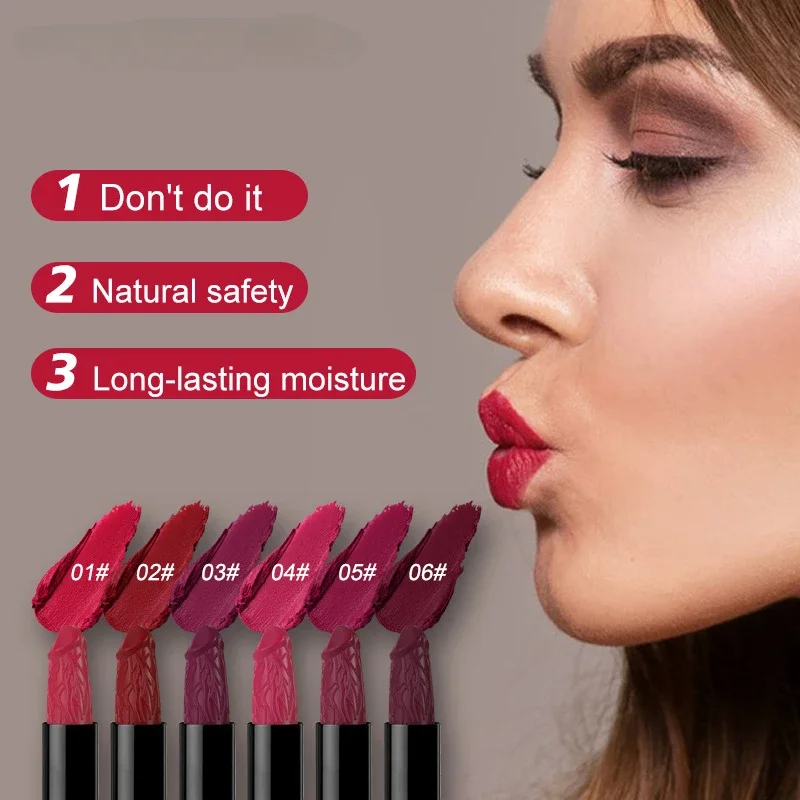 Mushroom mouth red matte fog easy to color waterproof not easy to decolour moisturizing lipstick Makeup