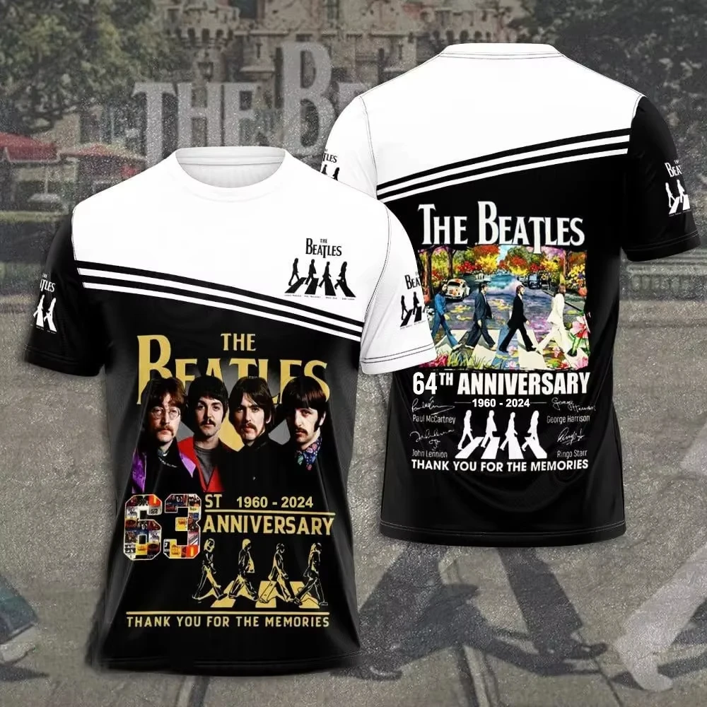 2026 New Best‑Seller‑Trending‑The‑Beatles‑65th‑Anniversary‑Collage‑Double‑Sided‑Print‑Short‑Sleeve‑T‑Shirt