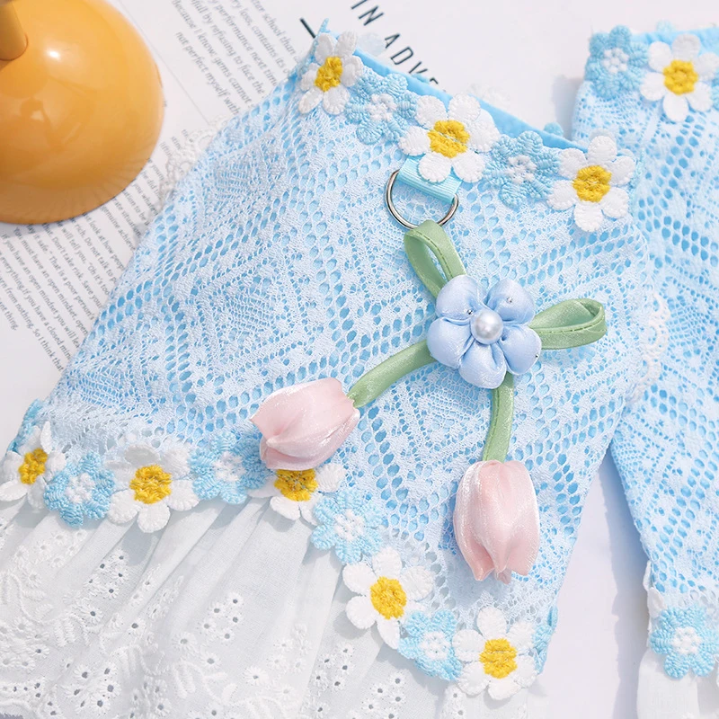Vestido de verano para perros – Encaje margaritas Chihuahua Bichón - imagen 4