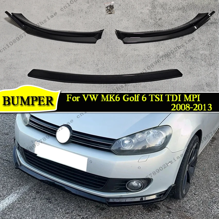 

Maxton Style Front Splitter Lip For VW MK6 Golf 6 TSI TDI MPI 2008-2013 Standard bumper lip upgrade Tuning Black Accessories ABS