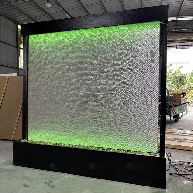 Custom.LED الإضاءة المعاصرة أربعة مواسم ميزات داخلية شبكة من الاستانلس استيل شلال حديقة الطابق الدائمة Fountai #5