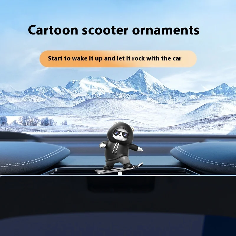 

Car Decoration Accessories Car Skateboard Creative Moving Bear Cartoon Ornamentdiy Production