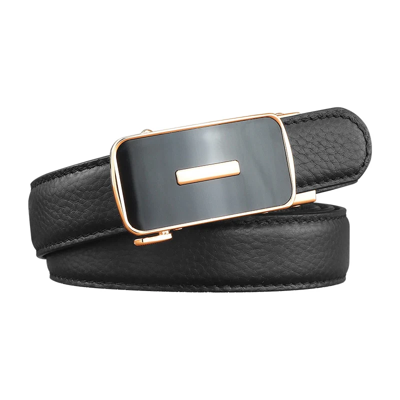 Fashion corset belt women luxury famous Automatic Buckle 2.4cm fine genuine leather solid color lady jeans waist strap