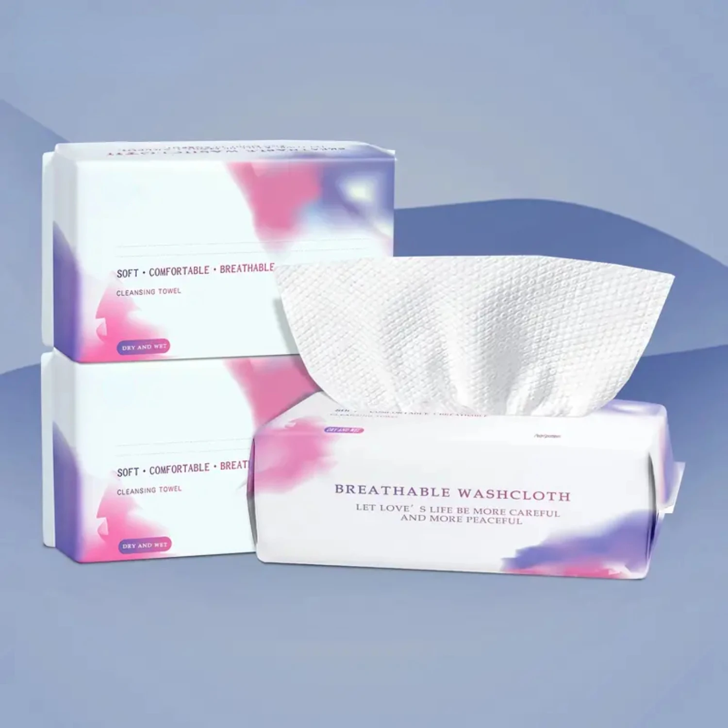 

Skin-Friendly Soft Disposable Face Towel for Sensitive Skin, Thickened Dry/Wet Cleaning Pads for Facial Use with Gentle Touch an