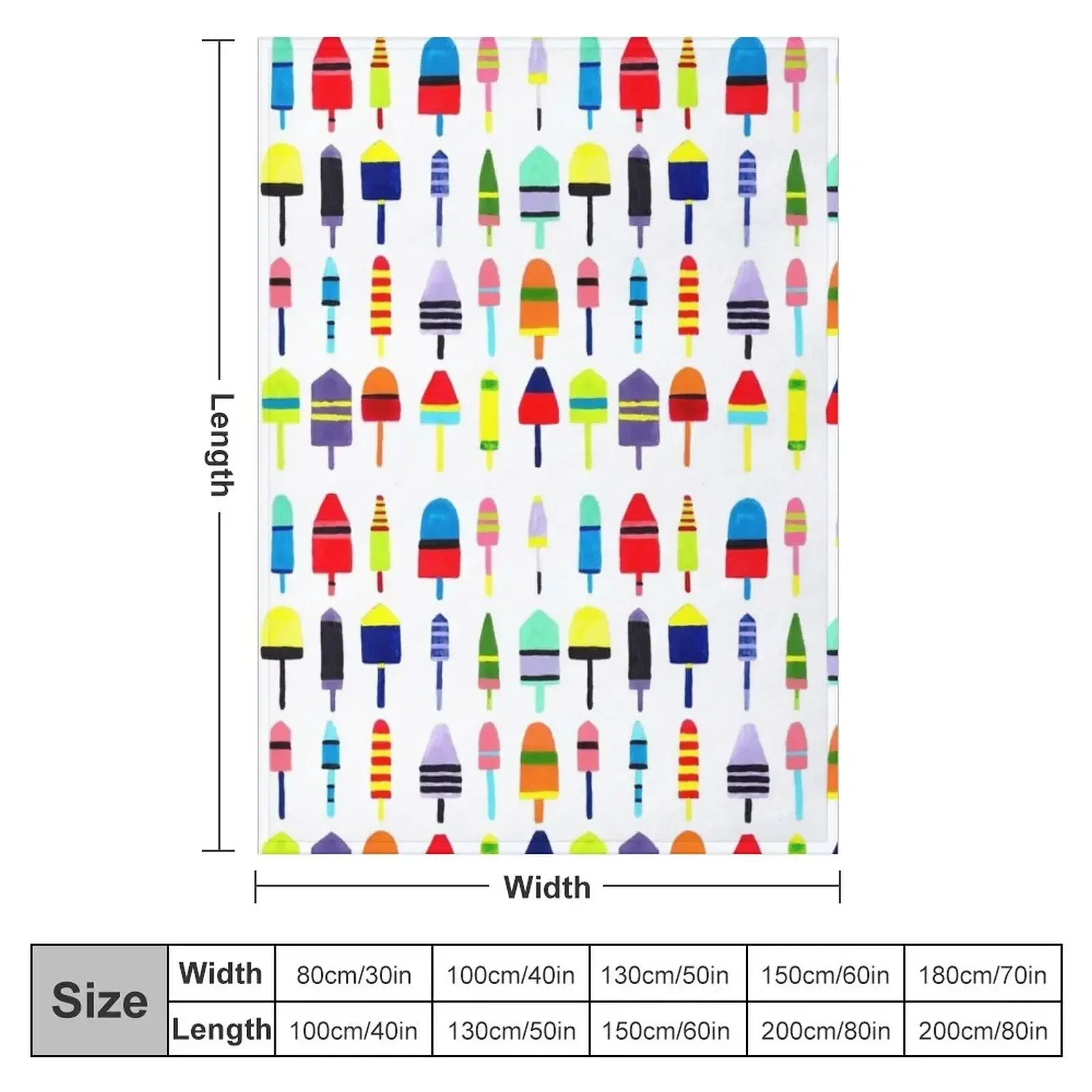Colorful Lobster Buoys Throw Blanket couch cozy soft plush fuzzy picnic outdoor blanket