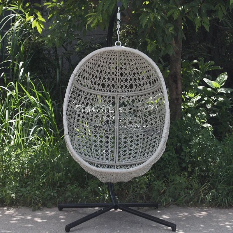 

New Outdoor Modern round White Rattan KD Entertainment Swing Chair