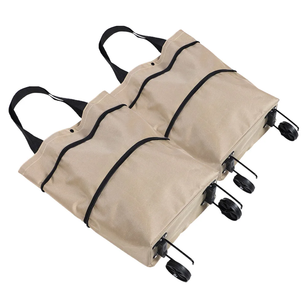 

2Pcs Collapsible Trolley Bags Foldable Shopping Bag Large Capacity Grocery Tote Portable Grocery Cart Bag Wheels