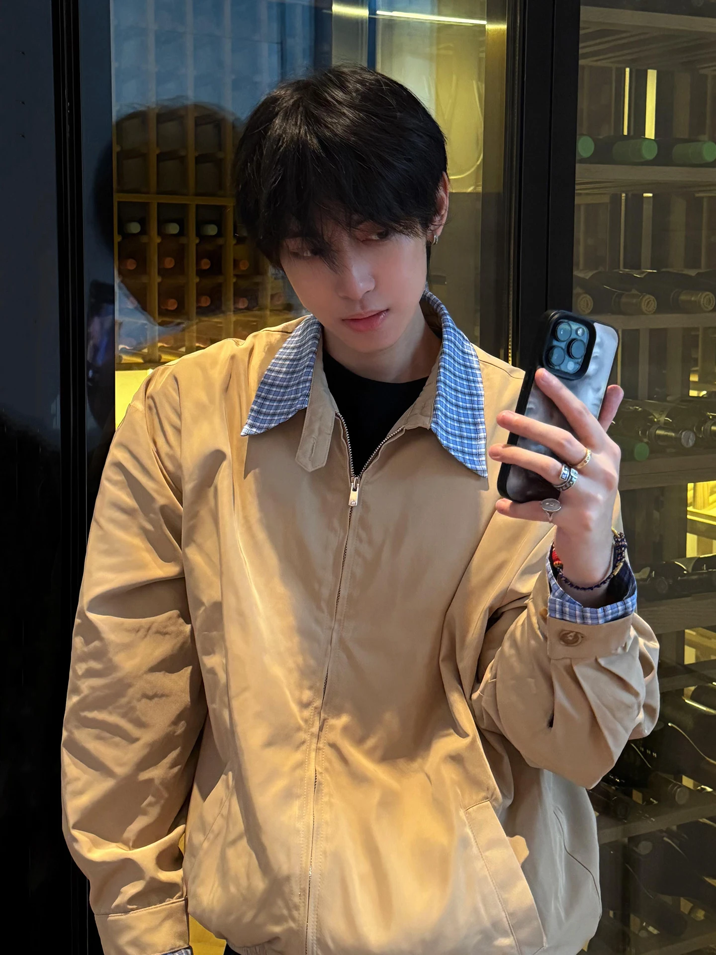 

Мужская осенняя куртка-рубашка с отложным воротником, комбинированная, с пуговицами, повседневная верхняя одежда в стиле High Sense