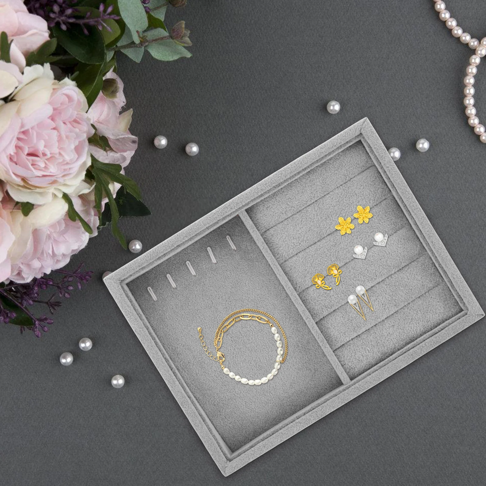 

Jewelry Tray Storage Box Display Case For Necklace Earring Ring Bracelet Jewelry Organizer Storage Trays Stackable