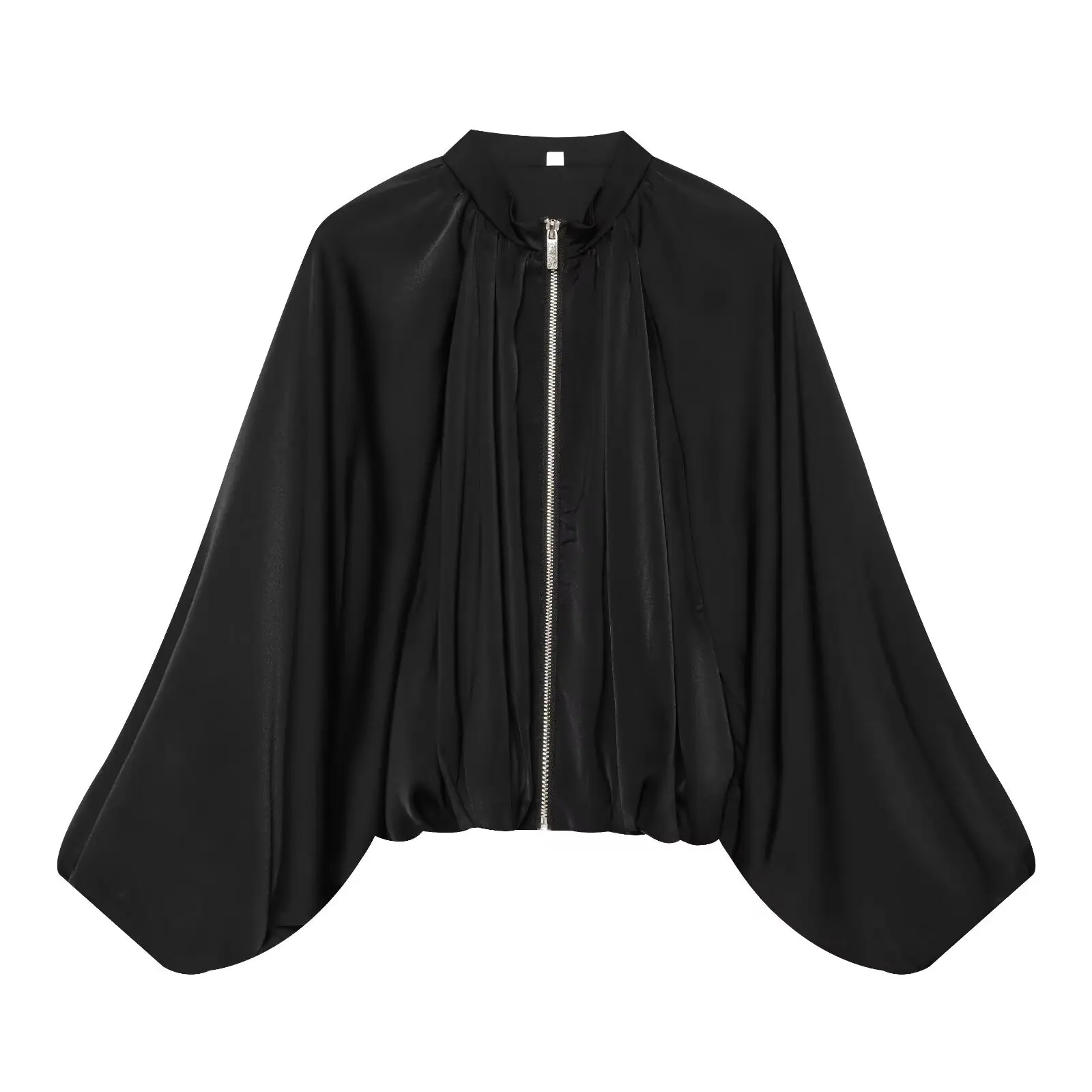 KONDALA Damen Casual Satin Bomberjacke Trendige High-Street Reißverschlussjacke Neu 2026 Frühherbst Elegante Schicke Puffärmel-Jacke – Detail 31