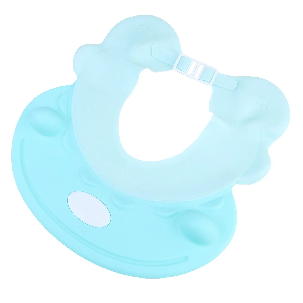 Chapéu de banho ajustável para bebês, à prova d'água, céu azul, desenho animado, shampoo, protetor de ouvido, touca de banho para crianças