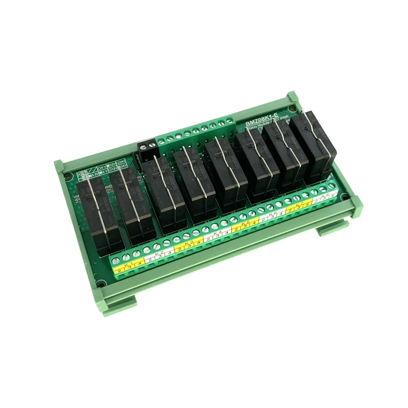 Imagem -02 - Módulo Pluggable Isolado Optocoupler do Relé do Ruído-trilho Capacidade do Contato Máximo 16a Sinal do Disparador 1.8v 3.3v5v 12v 24v 8ch