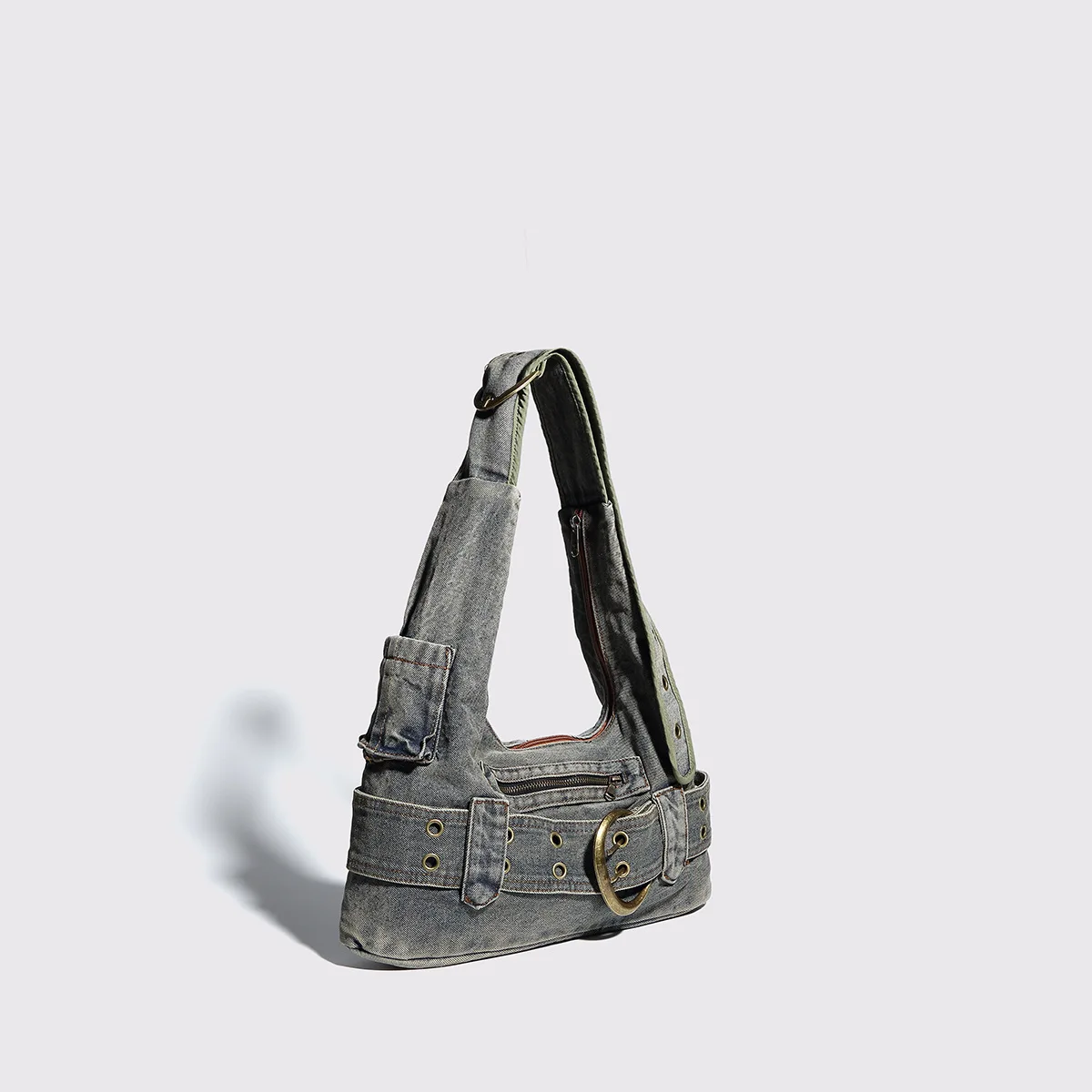 2026 Spring New Washed Denim Bag, High-End Hot Girl Style Underarm Bag, Casual Versatile Commuting Crossbody Bag