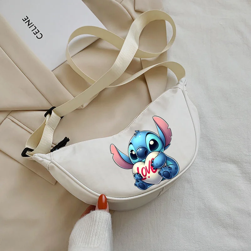 Disney Lilo & Stitch Casual Hobos Crossbody Bag for Women Shoulder Bags Large Capacity Tote Lady Shopper Bag Female Purses 2024