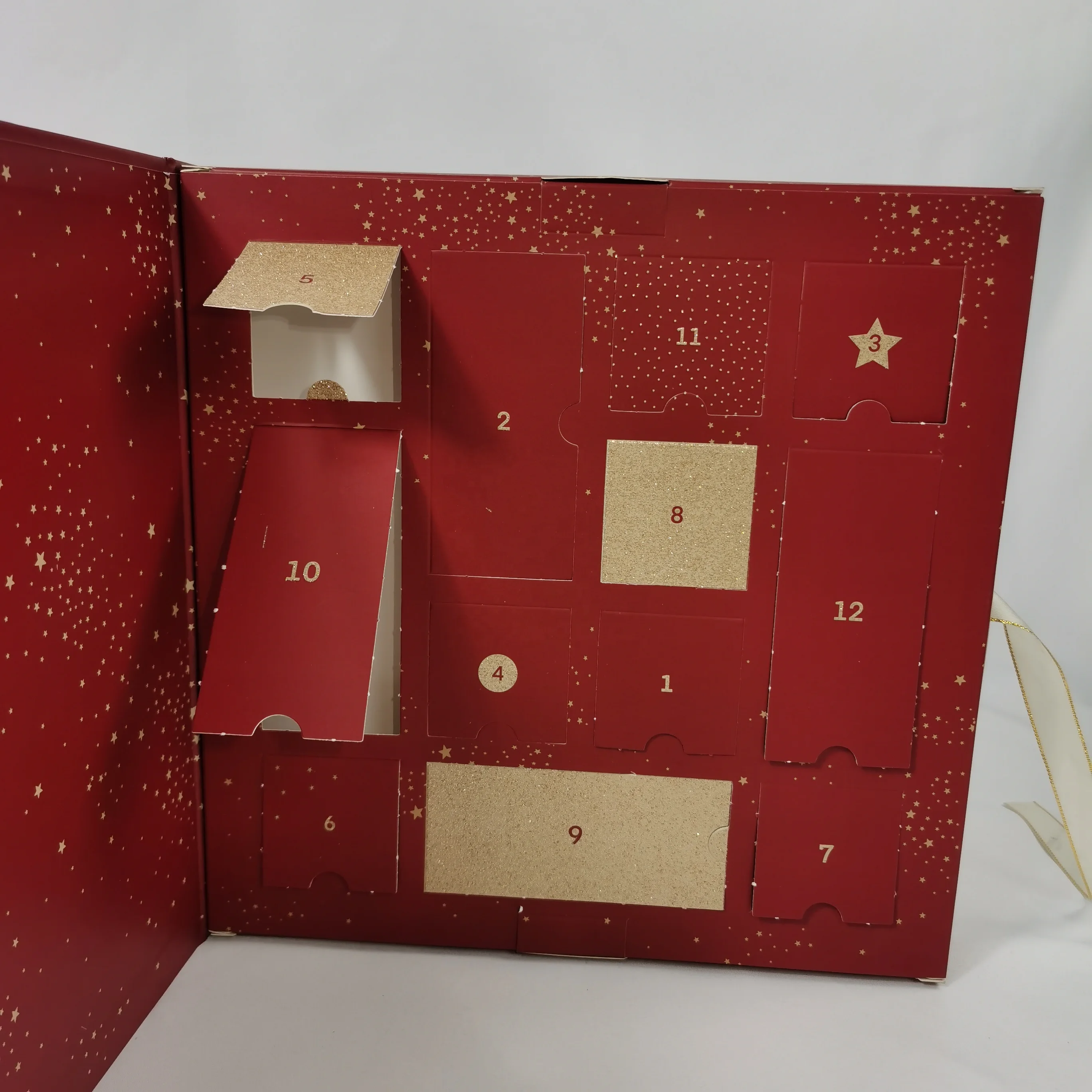 custom. Custom Chocolate Advent Calendar Empty Luxury Cardboard Paper Gift Cosmetic Packaging Countdown Christmas Box