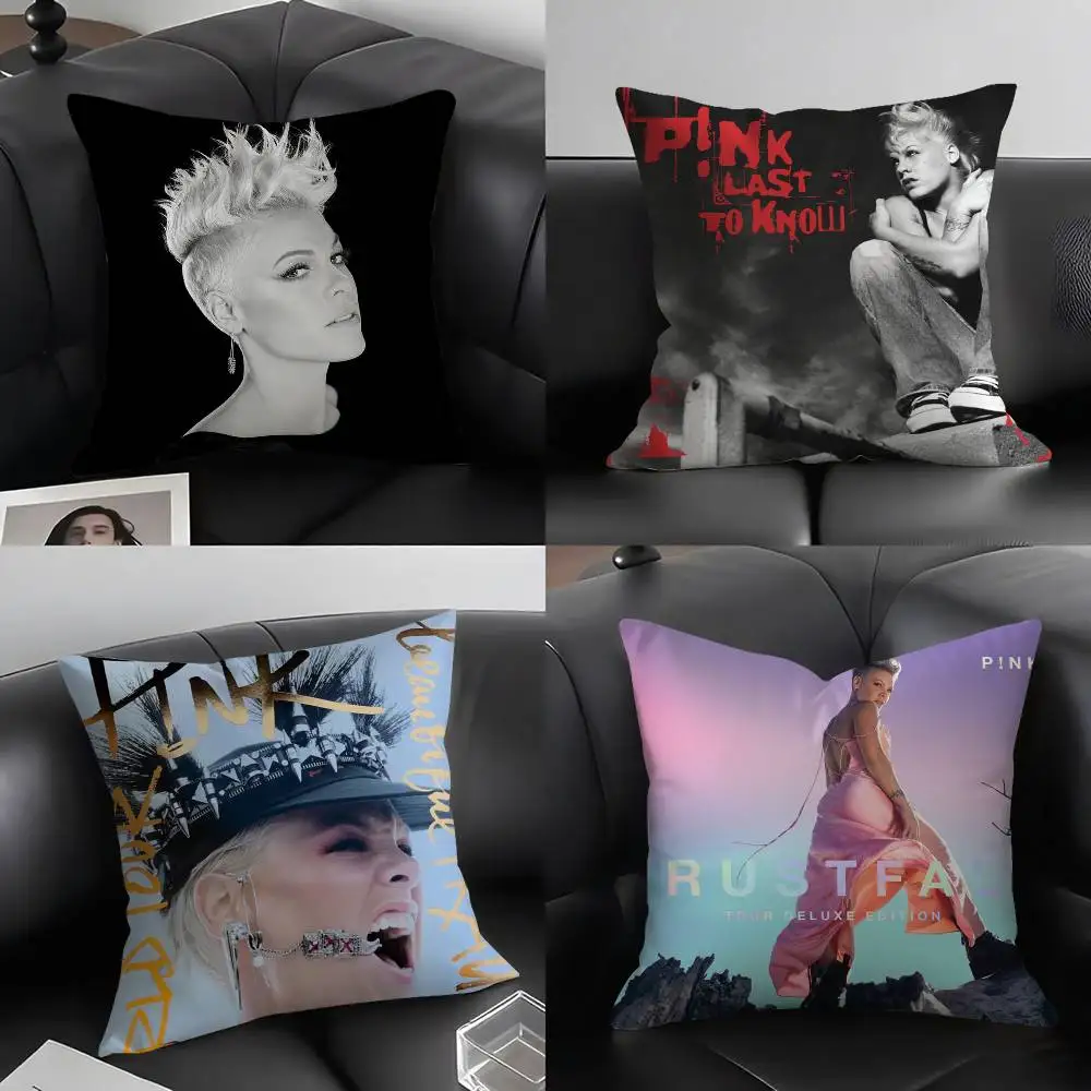 Pink Trustfall P!nk Singer Pillow Case Home Dorm Chair Back Short Plush Double-sided Printing Office Nap Time Cushion Cover