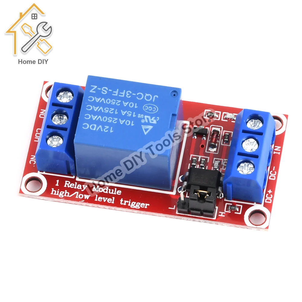 1 Channel 5V 9V 12V 24V Relay Module Board Shield With Optocoupler 12V Relay Module Support High and Low Level Trigger