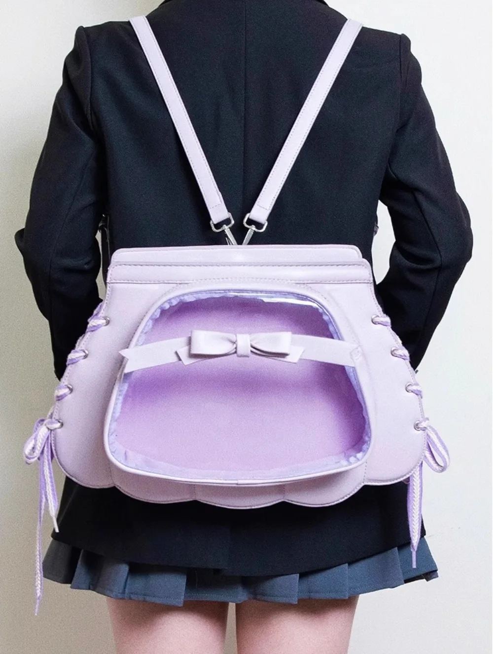 

Школьная сумка с бантом и ракушкой, оригинальный дизайн, Mochila, новинка 2025, рюкзак Ita, прозрачные сумки Mochilas Crossbady для женщин