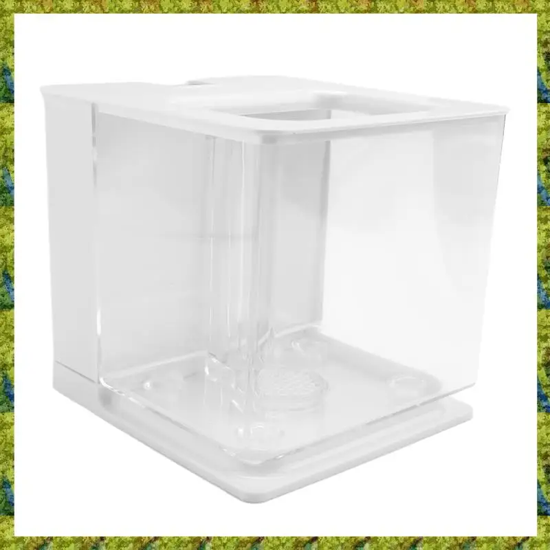 

UISN Betta Fish Tank Aquarium Fish Tank Easy To Change The Water Acrylic Plastic Self-Cleaning Small Fish Tank
