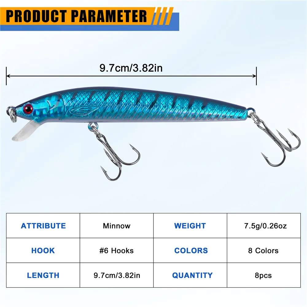 Señuelos Jerkbait Crankbait Minnow – Cebos Duros para Lubina y Trucha - imagen 5